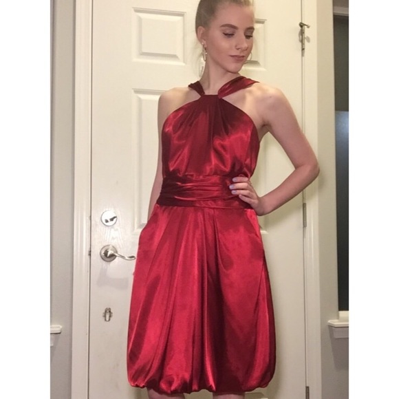 David's Bridal Dresses Davids Bridal Short Red Formal Dress W Pockets